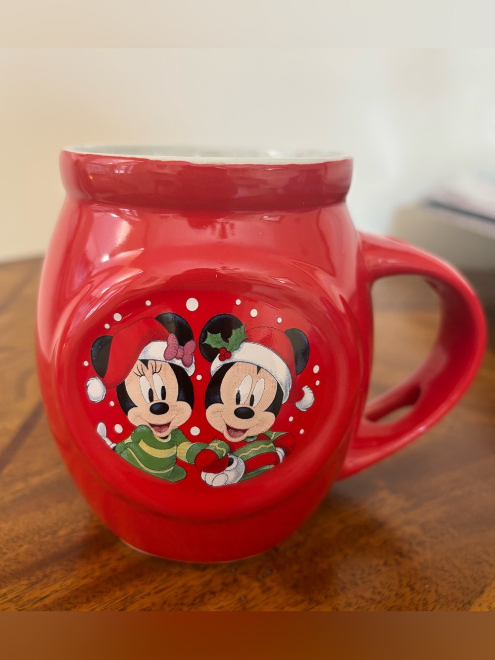 Disney Red Mickey and Minnie Festive Holiday Mug